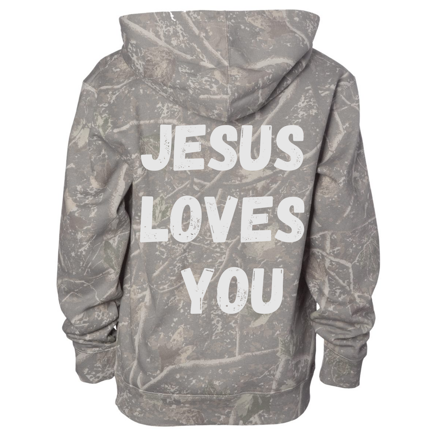 Camo Jesus Loves You Hoodie